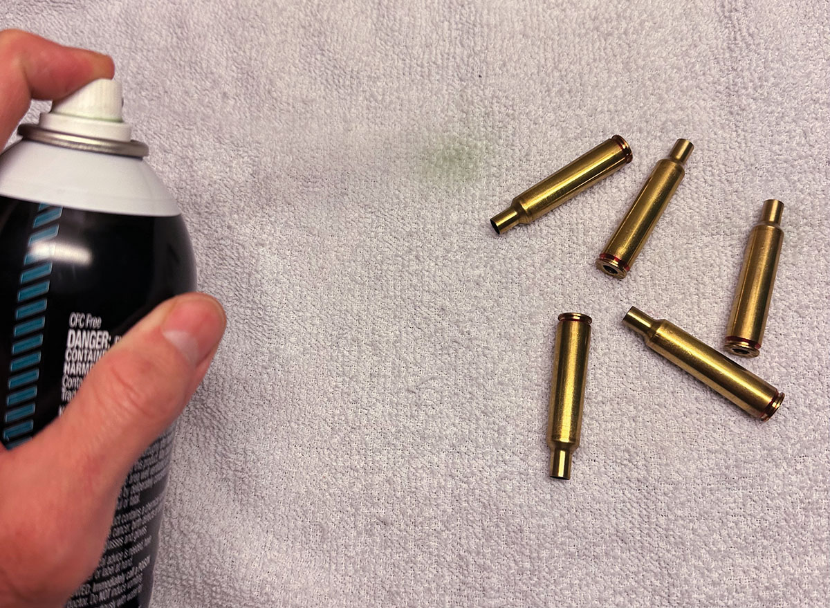 A fireforming technique, taught to Jason by a hall-of-fame shooter, is to lightly spray gun oil onto a rag.&nbsp;Loaded cartridges are then rolled through the oil.&nbsp;This ultra-thin layer of oil allows the brass to flow smoothly during fireforming.&nbsp;The chamber should be cleaned every three rounds to ensure no pressure spikes are caused by the buildup of leftover oil.